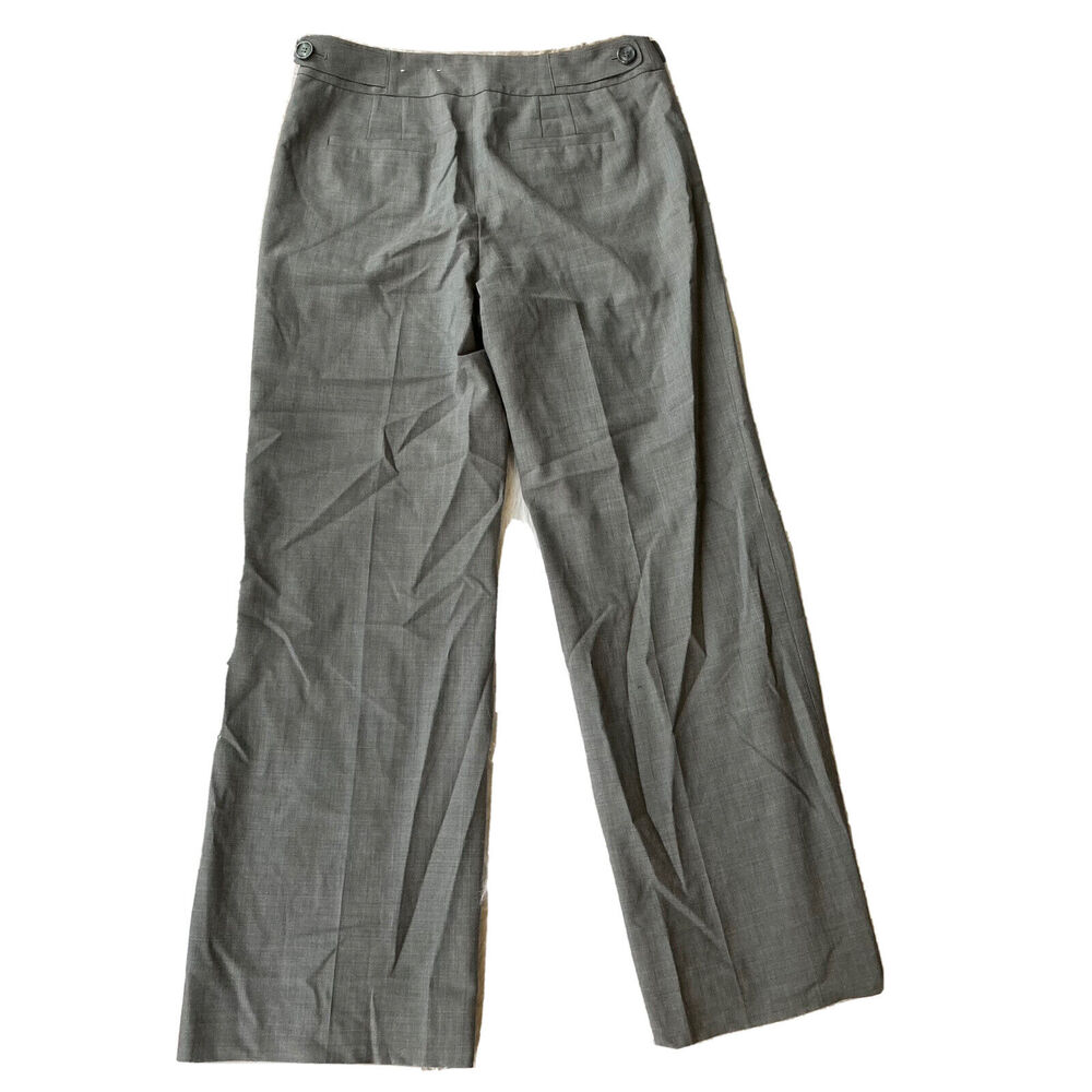 Ann Taylor LOFT Pants Sz 8 Laura Grey Wool Lined Wide Leg Trouser Mid Stretch - Picture 6 of 10